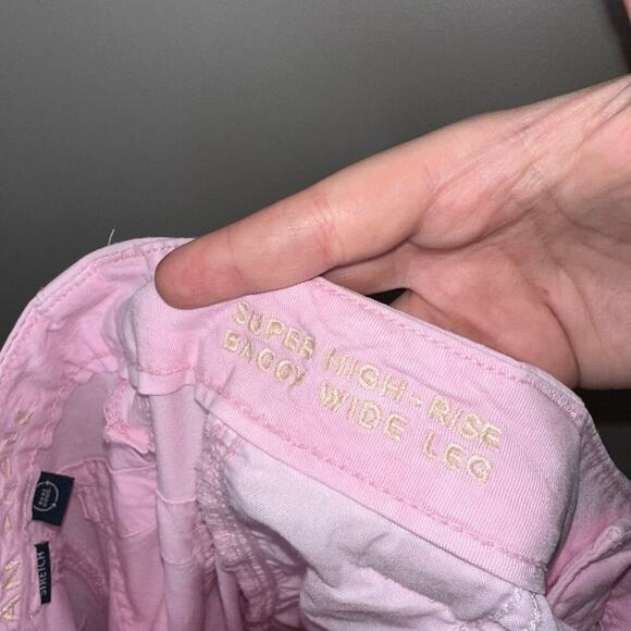 American Eagle Super High Rise Baggy Wide Leg Cargo Pants Baby Pink XXS Short - Picture 4 of 9